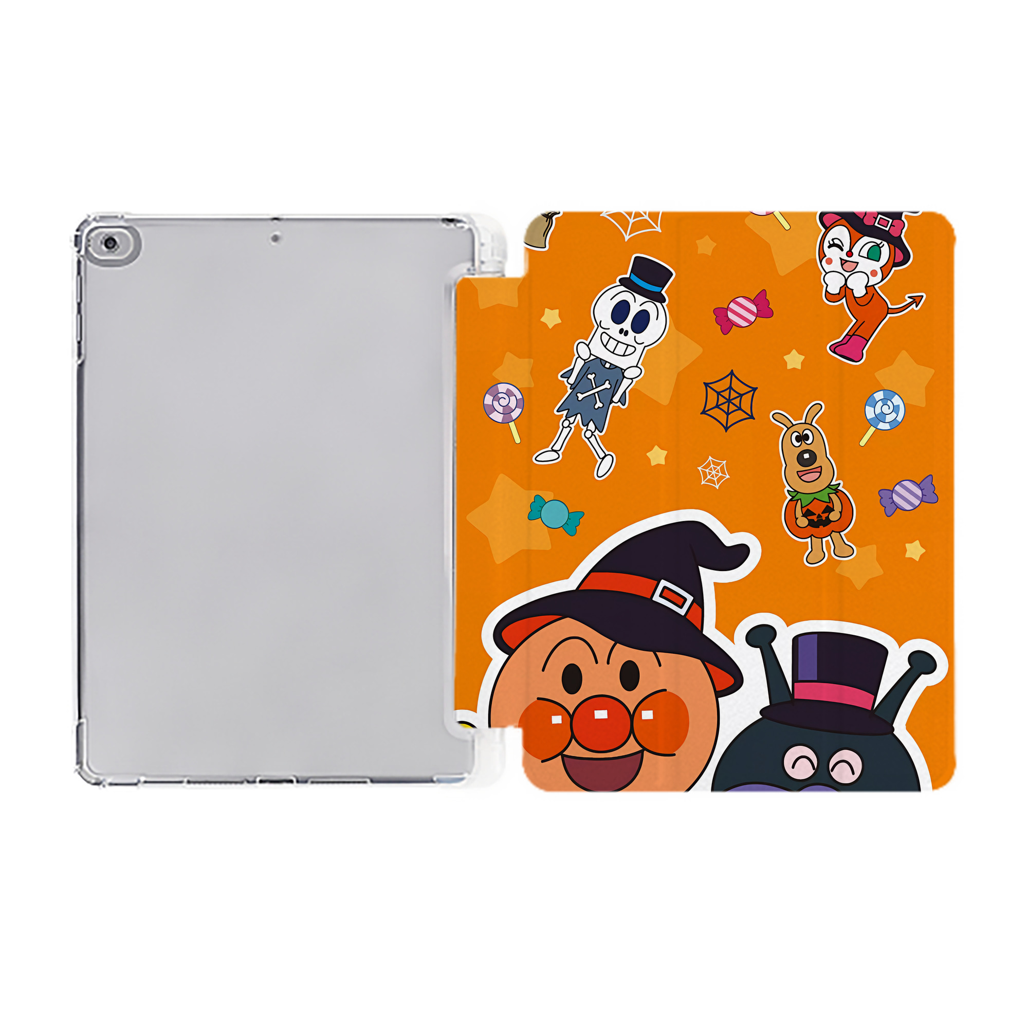 （画像用） アンパンマン Anpanman IPad ケース ペン収納付き 三つ折りスタンド PUレザー×シリコン 対応機種9.5/10.5/10.9インチ
